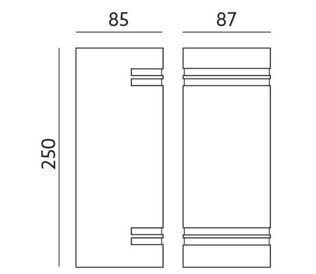 LED Außenwandlampe mit Auf- und Abstrahlung - Schwarz 85 x 250 mm - GU10 Fassung - QUAZAR7 Schwarz - Energieeffiziente Außenbeleuchtung mit modernem Design LED Außenwandlampe mit Auf- und Abstrahlung - Schwarz 85 x 250 mm - GU10 Fassung - QUAZAR7 Schwarz - Energieeffiziente Außenbeleuchtung mit modernem Design