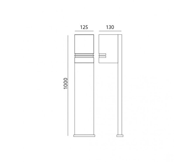 Standleuchte für Außenbereich - Schwarz, 100 cm x 12 cm, GU10-Sockel, LED-Strahler, wetterfest, QUAZAR12 ZWART, moderne Gartenbeleuchtung, energieeffizient Standleuchte für Außenbereich - Schwarz, 100 cm x 12 cm, GU10-Sockel, LED-Strahler, wetterfest, QUAZAR12 ZWART, moderne Gartenbeleuchtung, energieeffizient