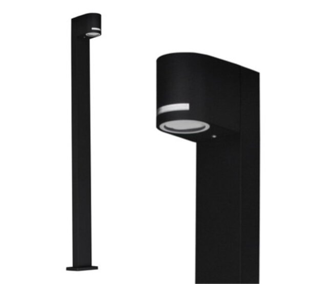 Standleuchte mit halbrundem LED-Streifen für Außenbereich - Schwarz 100 cm x 15 cm - GU10-Sockel - QUAZAR14 SCHWARZ - Wetterfeste Außenbeleuchtung Standleuchte mit halbrundem LED-Streifen für Außenbereich - Schwarz 100 cm x 15 cm - GU10-Sockel - QUAZAR14 SCHWARZ - Wetterfeste Außenbeleuchtung