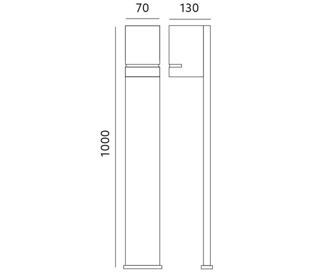 Standleuchte mit halbrundem LED-Streifen für Außenbereich - Schwarz 100 cm x 15 cm - GU10-Sockel - QUAZAR14 SCHWARZ - Wetterfeste Außenbeleuchtung Standleuchte mit halbrundem LED-Streifen für Außenbereich - Schwarz 100 cm x 15 cm - GU10-Sockel - QUAZAR14 SCHWARZ - Wetterfeste Außenbeleuchtung