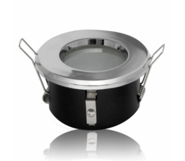 Wasserdichtes LED-Spot-Gehäuse IP44 – OH34 Edelstahl (RVS), wetterfest, robust für GU10 Spots, ideal für Garten, Terrasse und Außenbereiche