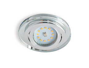 Schwenkbare runde LED-Spot-Fassung OH50 – Spiegelnd Silber