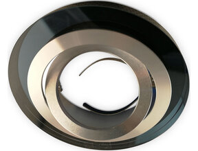 Schwenkbare runde LED-Spot-Gehäuse OH50 - Transparent Schwarz mit Silber