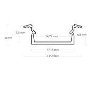 2m LED-Einbauprofil mit opaker Klickabdeckung, 14,74mm x 8mm, für LED-Streifen, Aluminium, INBOUW04ALU – Sonderangebot 2m LED-Einbauprofil mit opaker Klickabdeckung, 14,74mm x 8mm, für LED-Streifen, Aluminium, INBOUW04ALU – Sonderangebot