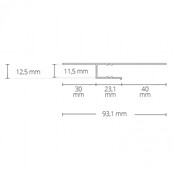 LED-Trockenbauprofil 2 Meter (93,1 mm x 12,5 mm) für Gipskarton – Modell GIPS12WEISS – Pulverbeschichtetes Aluminium, inklusive opaler und klarer Polycarbonat-Abdeckung, ideal für LED-Streifen bis 11,5 mm