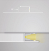 LED-Trockenbauprofil 2 Meter (93,1 mm x 12,5 mm) für Gipskarton – Modell GIPS12WEISS – Pulverbeschichtetes Aluminium, inklusive opaler und klarer Polycarbonat-Abdeckung, ideal für LED-Streifen bis 11,5 mm