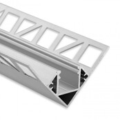 LED-Gips-Innenwinkelprofil 2 Meter, 43 x 43 mm, Modell C23STUC, hochwertiges Aluminiumprofil für LED-Streifen, inklusive opaler Abdeckung, einfache Montage