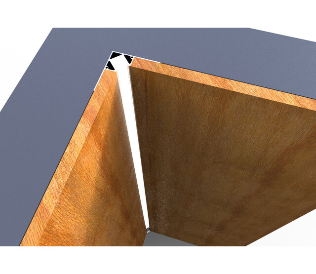 LED-Gips-Innenwinkelprofil 2 Meter, 43 x 43 mm, Modell C23STUC, hochwertiges Aluminiumprofil für LED-Streifen, inklusive opaler Abdeckung, einfache Montage
