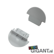 09WEISS-INBOUW LED-Endkappe mit Kabeldurchführung für LED-Streifen, 12/24V, IP20, weiß, 10 mm Breite, einfache Montage, ideal für Innenbeleuchtung