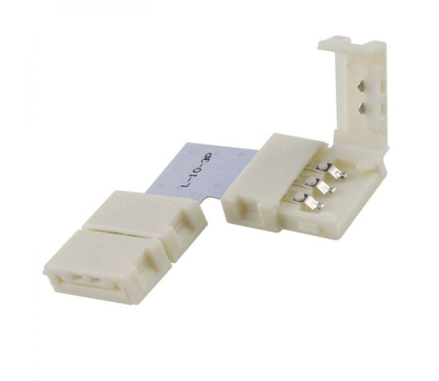 Winkelverbinder für 10mm Dual White LED Streifen – 3-adrig, 10mm Breite, geeignet für 2-Weiß-LED-Streifen, präzise Montage, Artikelnummer 112562