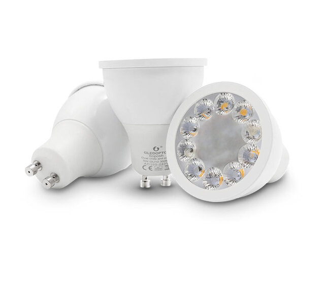 Gledopto Zigbee GU10 LED Spot RGBCCT 4W (2000K-6500K) – Dimmbare RGB+CCT LED-Lampe mit Farbtemperaturregelung, Smart Home-fähig, 36° Abstrahlwinkel, 350lm, für Alexa & Google Home