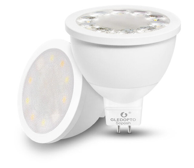Gledopto Zigbee-fähige MR16 LED-Spotlampe RGBCCT, 4 Watt, 12 Volt, dimmbar, 2000K-6500K Farbtemperatur, RGB + Weißlicht, smart steuerbar