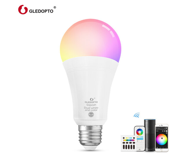Gledopto Zigbee E27 LED Spot RGBCCT 6W (2000K-6500K) dimmbar, 16 Mio. Farben, 270° schwenkbar, smart steuerbar, kompatibel mit Alexa/Google Home, 60 lm/W, IP20