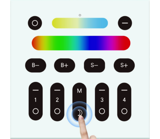 Gledoptop Zigbee LED Streifen Wandpaneel – 4-Zonen-Steuerung, Smart Home kompatibel (Tuya, Alexa, Google), dimmbar, 16 Mio. Farben, 24V, 14,4W/m, IP20, 2m Länge – Ideale Raumbeleuchtung