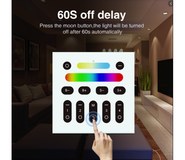 Gledoptop Zigbee LED Streifen Wandpaneel – 4-Zonen-Steuerung, Smart Home kompatibel (Tuya, Alexa, Google), dimmbar, 16 Mio. Farben, 24V, 14,4W/m, IP20, 2m Länge – Ideale Raumbeleuchtung
