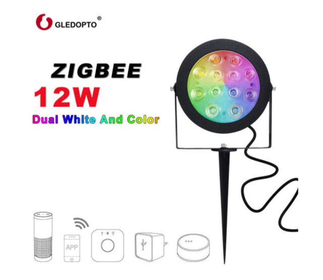 Gledopto Zigbee-fähiger LED-Gartenstrahler RGBCCT 12W (2000K-6500K), dimmbar, RGB & Farbtemperatur einstellbar, IP65, 12V, für Smart Home Gledopto Zigbee-fähiger LED-Gartenstrahler RGBCCT 12W (2000K-6500K), dimmbar, RGB & Farbtemperatur einstellbar, IP65, 12V, für Smart Home