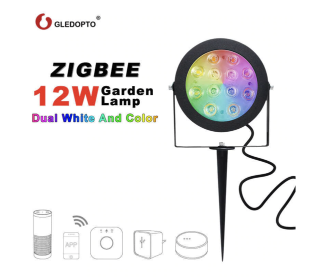 Gledopto Zigbee-fähiger LED-Gartenstrahler RGBCCT 12W (2000K-6500K), dimmbar, RGB & Farbtemperatur einstellbar, IP65, 12V, für Smart Home Gledopto Zigbee-fähiger LED-Gartenstrahler RGBCCT 12W (2000K-6500K), dimmbar, RGB & Farbtemperatur einstellbar, IP65, 12V, für Smart Home