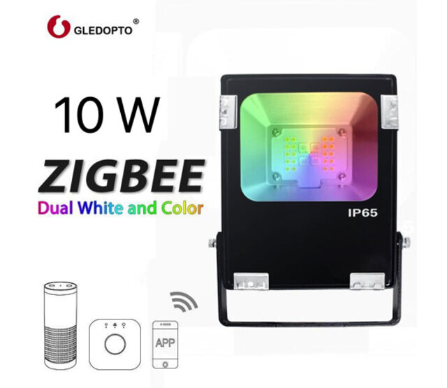 Gledopto Zigbee-fähiger LED-Fluter RGBCCT 10W (2000K-6500K) – Smart Home-kompatibel, dimmbar, 16 Mio. Farben, IP65, 10 Watt, 800 lm, für Außen- und Innenbereich Gledopto Zigbee-fähiger LED-Fluter RGBCCT 10W (2000K-6500K) – Smart Home-kompatibel, dimmbar, 16 Mio. Farben, IP65, 10 Watt, 800 lm, für Außen- und Innenbereich
