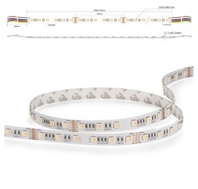 RGB+CCT LED Streifen 21W 1980 Lumen 84 LEDs pro Meter 24V DC IP20 – 5 Meter Hochleistungs-LED-Streifen mit RGB- und Weißlichtsteuerung