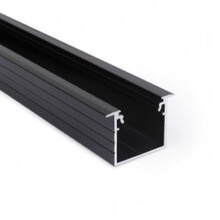 Schwarzes LED Einbauprofil 2m mit Abdeckung 30x20,4mm für LED Streifen