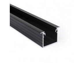 Schwarzes LED Einbauprofil 2m mit Abdeckung 30x20,4mm für LED Streifen