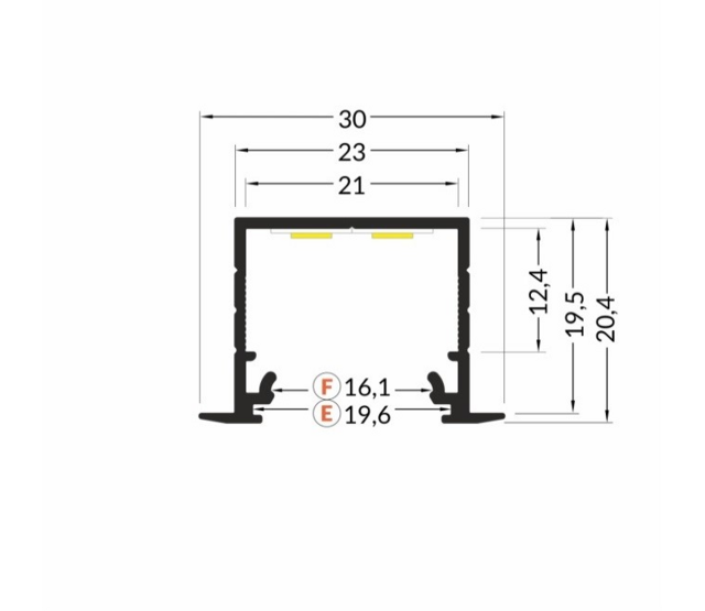 Schwarzes LED-Einbauprofil 2 Meter mit Abdeckung 30mm x 20,4mm – Ideal für LED-Streifen, Aluminium, 20INBOUW-ZWART, präzise Verarbeitung, dezent & langlebig Schwarzes LED-Einbauprofil 2 Meter mit Abdeckung 30mm x 20,4mm – Ideal für LED-Streifen, Aluminium, 20INBOUW-ZWART, präzise Verarbeitung, dezent & langlebig
