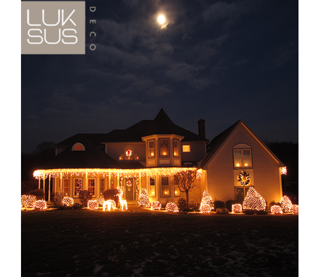 BASIC Startset – 3 Meter Eiszapfen LED-Weihnachtsbeleuchtung, extra warmweiß (2700K), 160 LEDs, IP44 Spritzwassergeschützt, Innen- und Außenbereich, energiesparend, einfache Montage