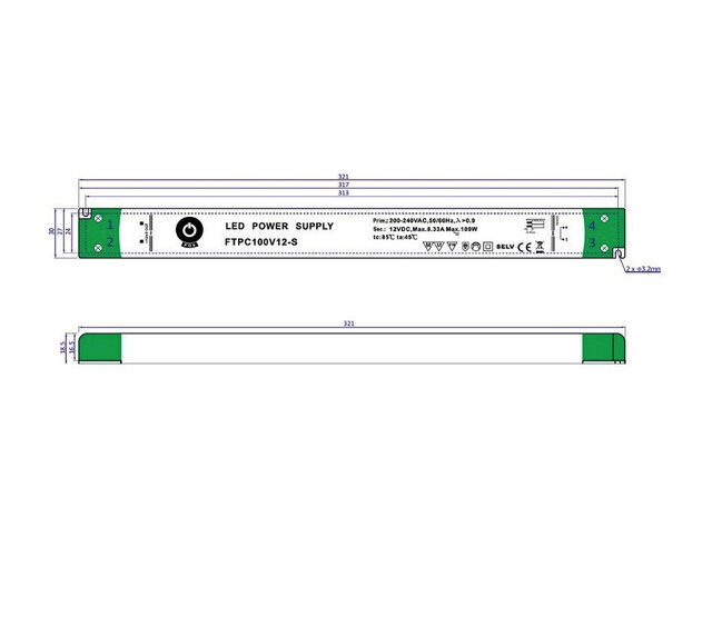 SLIM LED-Treiber 150 Watt 24 Volt 6,25 Ampere – IP20 – kompakt – FTPC150V24-S – ideal für LED-Streifen & Beleuchtung SLIM LED-Treiber 150 Watt 24 Volt 6,25 Ampere – IP20 – kompakt – FTPC150V24-S – ideal für LED-Streifen & Beleuchtung