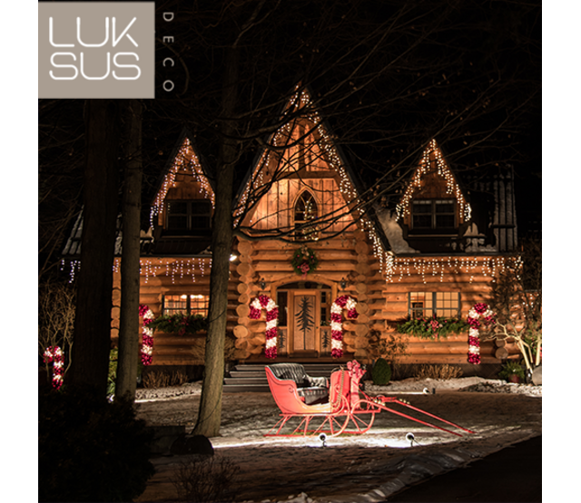 BASIC – 12 Meter koppelbare LED Eiszapfen-Weihnachtsbeleuchtung, extra warmweiß, 640 LEDs, 230V, IP44, für Innen- und Außenbereich, energiesparend, einfache Installation
