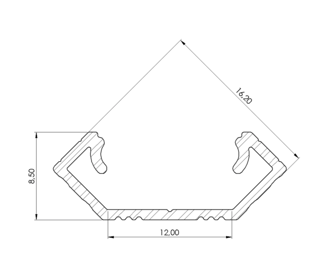 LED Streifen Alu-Hohlkammerprofil 200 cm mit Opal Diffusor, 24 mm x 8,5 mm – C28ALU, für indirekte Beleuchtung, hochwertige Aluminiumschiene, passend für LED-Bänder LED Streifen Alu-Hohlkammerprofil 200 cm mit Opal Diffusor, 24 mm x 8,5 mm – C28ALU, für indirekte Beleuchtung, hochwertige Aluminiumschiene, passend für LED-Bänder