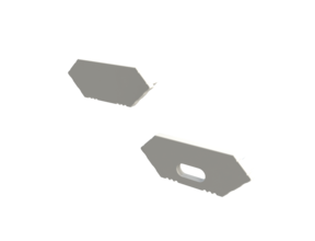Endkappe LED Aluminium Profil C28WEISS ohne Kabeldurchführung
