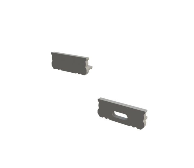 Endkappe ohne Kabeldurchführung für P1-ALU LED Streifenprofile – Präzise Passform für 10 mm breite LED Streifen, 20 mm x 10 mm Profilmaße, aus hochwertigem Aluminium, ideal für Innen- und Außenbeleuchtung
