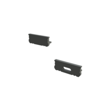 Endkappe mit Kabeldurchführung für P1-ZWART LED Streifen – IP20, 8 mm Profilbreite, schwarze Ausführung, passend für Aluminiumprofile