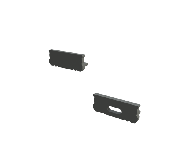 Endkappe mit Kabeldurchführung für P1-ZWART LED Streifen – IP20, 8 mm Profilbreite, schwarze Ausführung, passend für Aluminiumprofile Endkappe mit Kabeldurchführung für P1-ZWART LED Streifen – IP20, 8 mm Profilbreite, schwarze Ausführung, passend für Aluminiumprofile