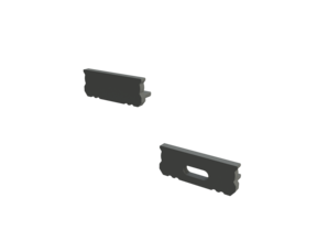 Endkappe ohne Kabeldurchführung für P1-SCHWARZ | Aluminium LED-Profil Zubehör