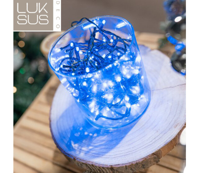 Blauwe Weihnachtsbeleuchtung mit 320 LED-Lampen – 32 Meter LED-Streifen, 8 Funktionen, IP44 für Innen- und Außenbereich – LUKSUS Blauwe Weihnachtsbeleuchtung mit 320 LED-Lampen – 32 Meter LED-Streifen, 8 Funktionen, IP44 für Innen- und Außenbereich – LUKSUS