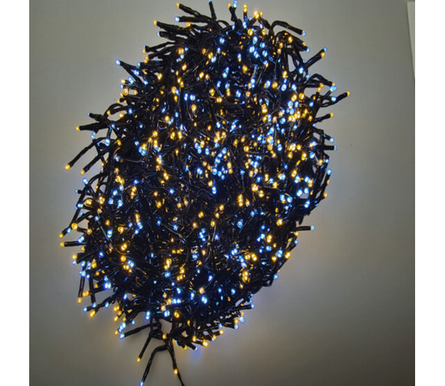 LED Weihnachtsbeleuchtung – 14,5 m Cluster-Lichterkette mit warmweißen & weißen LEDs – 2016 LEDs, IP44, 230V, 14W, wetterfest, Innen- & Außenbereich, energiesparend, dimmbar LED Weihnachtsbeleuchtung – 14,5 m Cluster-Lichterkette mit warmweißen & weißen LEDs – 2016 LEDs, IP44, 230V, 14W, wetterfest, Innen- & Außenbereich, energiesparend, dimmbar