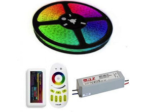 Wasserdichter 24V LED Streifen RGB + Warmweiß 19,2W 5m IP67 PRO SET 300 LEDs