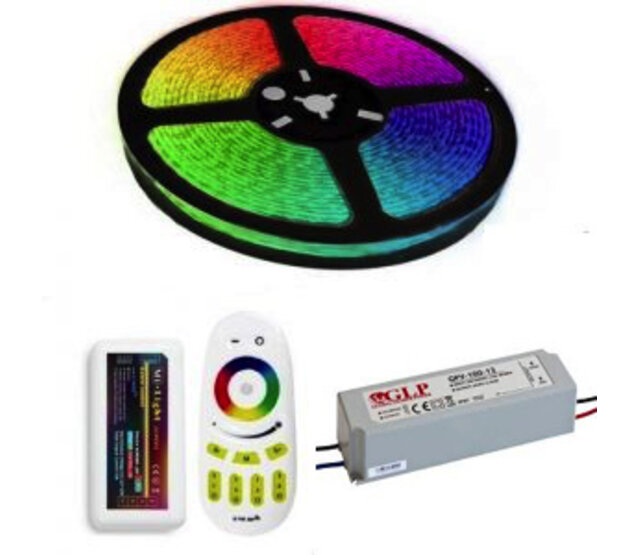 Wasserdichter LED-Streifen RGBWW 600 LEDs 24V - 10m PRO SET mit 600 LEDs/m, IP67, 24 Volt, 10 Meter, inkl. Controller & Netzteil für Innen- und Außenbeleuchtung Wasserdichter LED-Streifen RGBWW 600 LEDs 24V - 10m PRO SET mit 600 LEDs/m, IP67, 24 Volt, 10 Meter, inkl. Controller & Netzteil für Innen- und Außenbeleuchtung