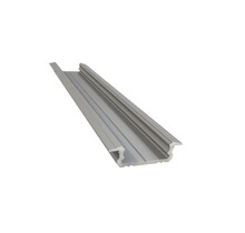 LED-Einbauprofil 2 Meter mit opaler Klickabdeckung, 16 mm x 6,10 mm, für LED-Streifen, Aluminium, 08.2ALU, inkl. Montagezubehör, dimmbar, IP20, ideal für indirekte Beleuchtung