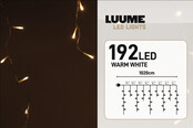 Luume Eiszapfen-Lichterkette 7 m mit 192 warmweißen LEDs, IP44
