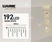 Luume Eiszapfen-Lichterkette 7 m mit 192 warmweißen LEDs, IP44