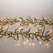 Cluster Weihnachtsbeleuchtung Dual Color: 1512 LEDs, 11 Meter, warmweiß & weiß, transparentes Kabel, IP44, innen und außen – LUKSUS