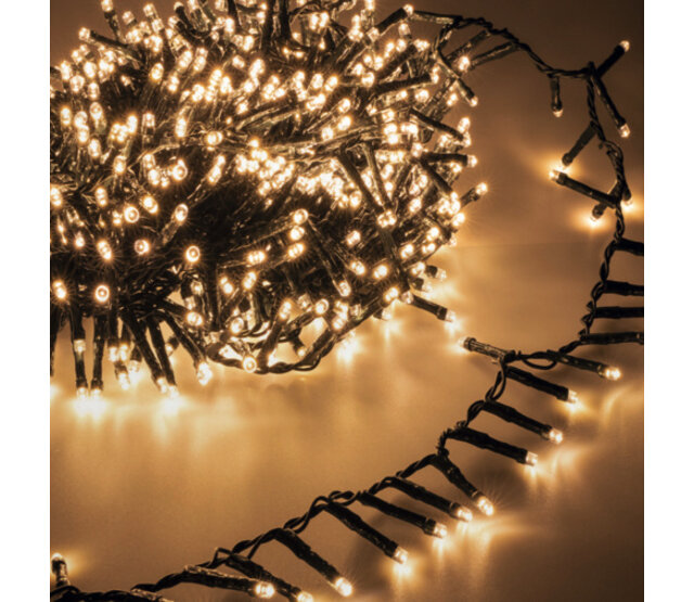 40 Meter LED-Cluster-Weihnachtsbeleuchtung – 4000 LEDs in extra warmweiß – 8 Funktionen – IP44 Wasserschutz – Für drinnen und draußen – Energiesparende LED-Lichterkette