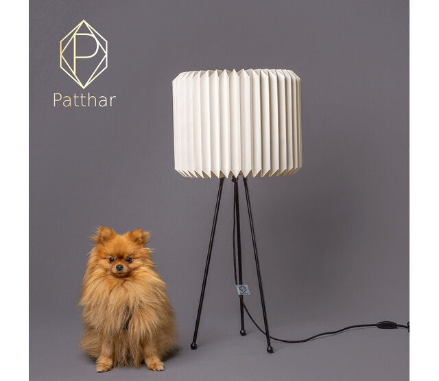 Moderne Stehlampe 3D Patthar 0015 mit LED-Streifen, Höhe 78 cm, Durchmesser 36 cm, stilvolles Design für Wohnzimmer oder Büro, energieeffizient, dimmbar, inklusive Fernbedienung