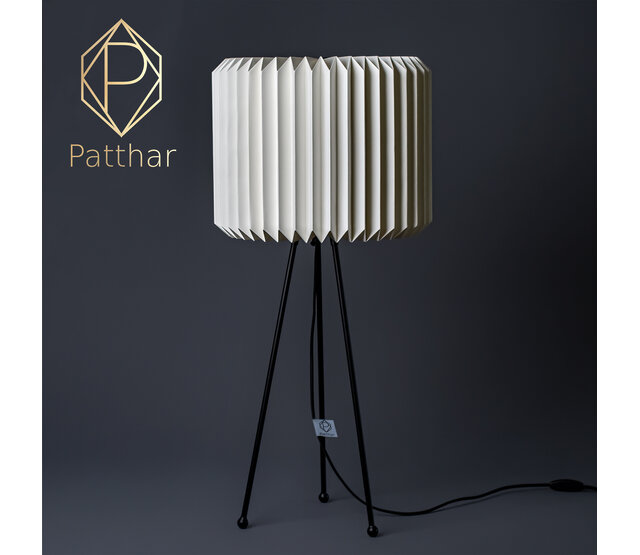 Moderne Stehlampe 3D Patthar 0015 mit LED-Streifen, Höhe 78 cm, Durchmesser 36 cm, stilvolles Design für Wohnzimmer oder Büro, energieeffizient, dimmbar, inklusive Fernbedienung