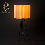 Moderne Stehlampe 3D Patthar 0015 mit LED-Streifen, Höhe 78 cm, Durchmesser 36 cm, stilvolles Design für Wohnzimmer oder Büro, energieeffizient, dimmbar, inklusive Fernbedienung