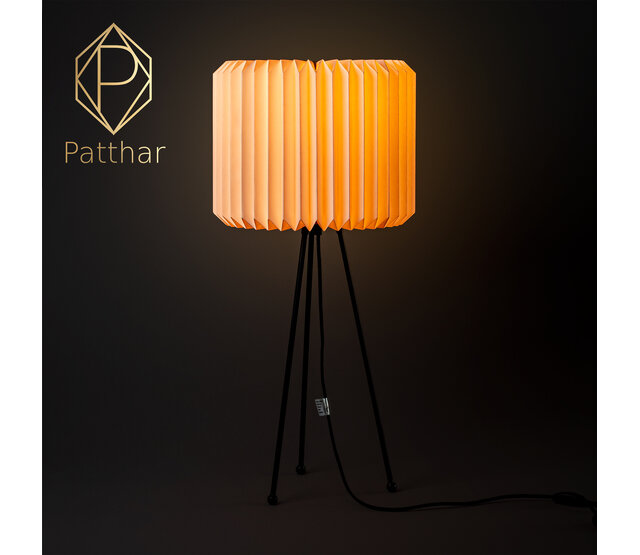 Moderne Stehlampe 3D Patthar 0015 mit LED-Streifen, Höhe 78 cm, Durchmesser 36 cm, stilvolles Design für Wohnzimmer oder Büro, energieeffizient, dimmbar, inklusive Fernbedienung