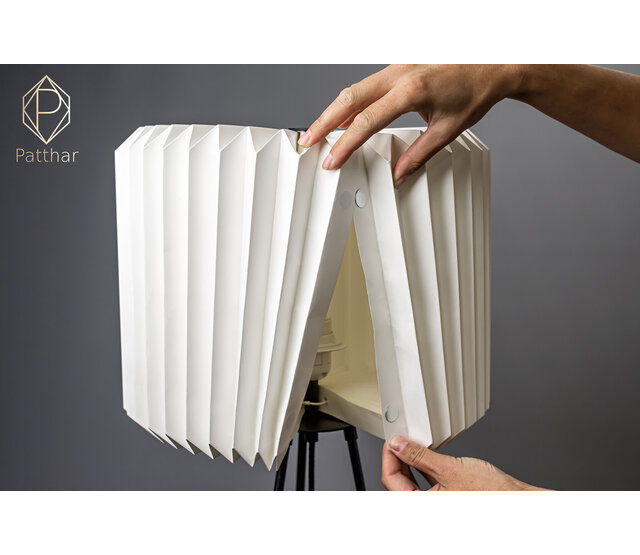 Moderne Stehlampe 3D Patthar 0015 mit LED-Streifen, Höhe 78 cm, Durchmesser 36 cm, stilvolles Design für Wohnzimmer oder Büro, energieeffizient, dimmbar, inklusive Fernbedienung