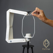 Moderne Stehlampe 3D Patthar 0015 mit LED-Streifen, Höhe 78 cm, Durchmesser 36 cm, stilvolles Design für Wohnzimmer oder Büro, energieeffizient, dimmbar, inklusive Fernbedienung